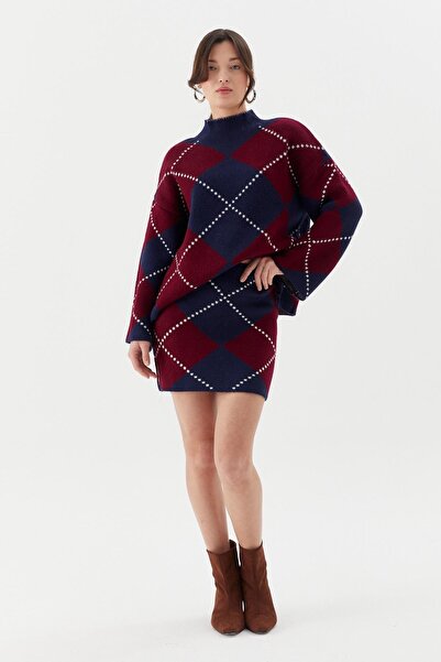 Shopping Shop Tricotaj Set cu fustă cu model Baklava LACI