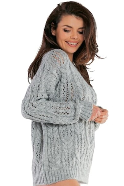 Awama Pulover, Poliester, Gri, Mărime universală