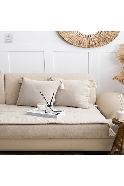 DNC HOMETEX Premium Keten Koltuk Pedi /Koltuk Şiltesi Evcil Hayvan Dostu [ÖLÇ...