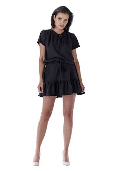 Awama Mini Dress for Women, Awama, Black, S/M
