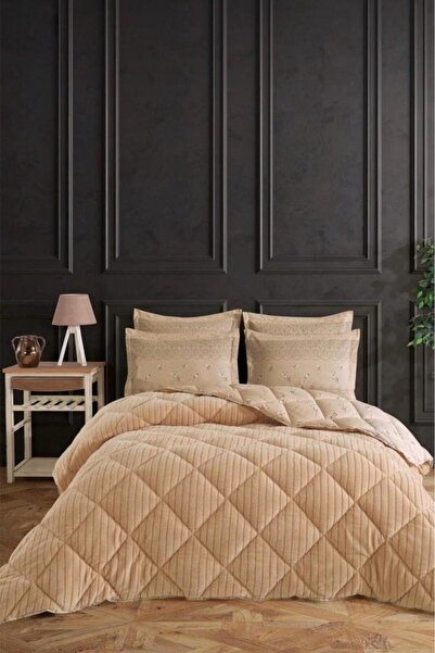 Çeyiz Diyarı Wellsoft Jacquard Sleep Set 4 Piece Double Size Cappucino