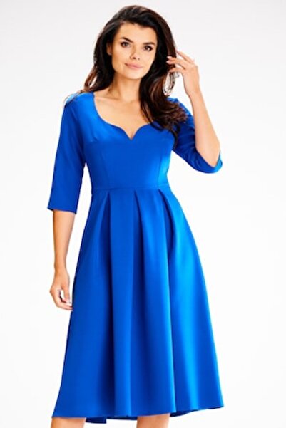 Awama Women's Midi Dress A598 - Blue