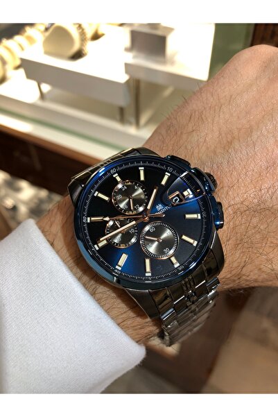 Momentus Çelik Kronometreli Takvimli Kelebek Klipsli Su Geçirmez Fosforlu Erkek Kol Saati