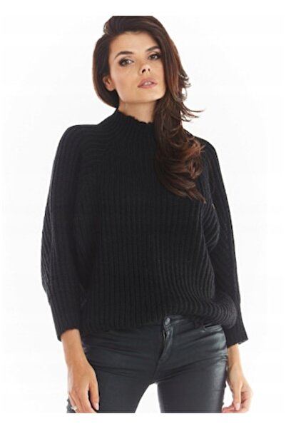Awama - Pulover de damă, poliester, mărime universală, negru