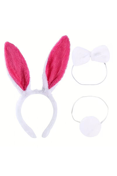 CT STONES Fuchsia Pink Rabbit Ear Bow Tie Tail 339-Piece Party Set