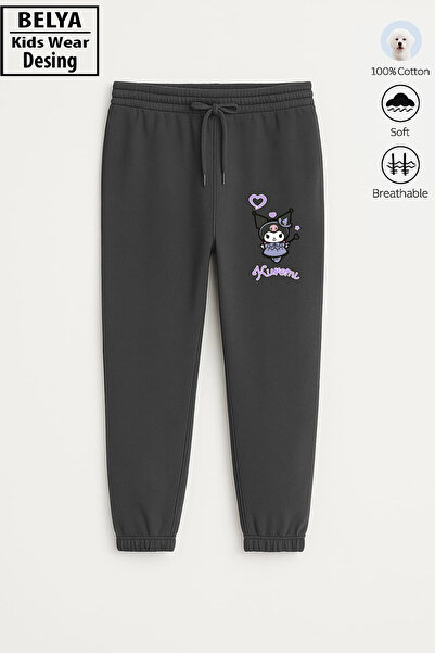 Belya Kids Wear Pantaloni de sport pentru fete, cu 3 fire, din bumbac, cu ela...