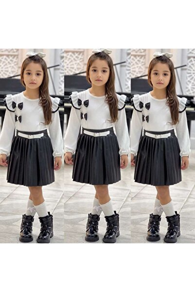 diloxe PİLİSELİ DERİ ETEK FİTİLLİ FİYONK DETAYLI PENYE BADY İKİLİ ETEKLİ TAKIM