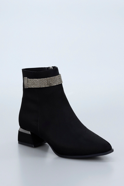 GİNZA SHOES Bln 705 Belt Stone Detailed Low Heel Ankle Boots
