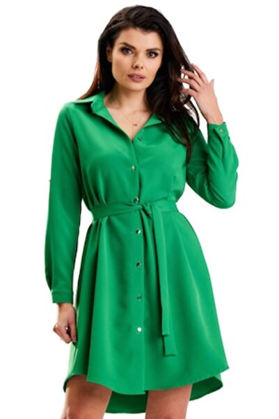 Awama Rochie A568, Poliester, Verde