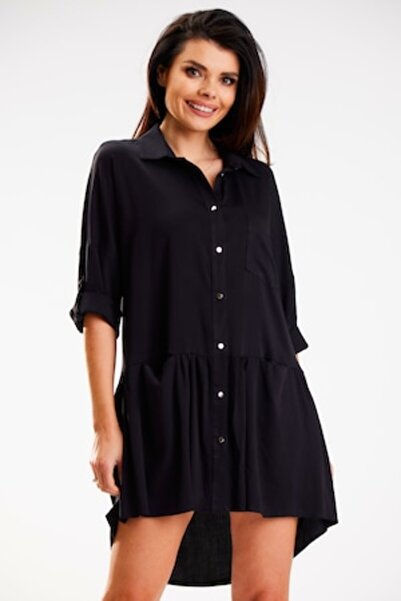 Awama Rochie de damă, Viscoză, A584 - Negru