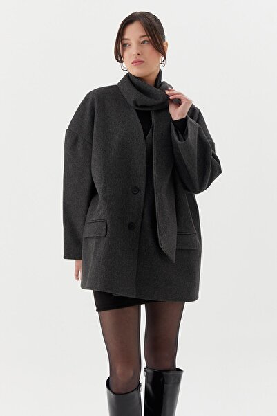 Shopping Shop Scarf Coat Gray