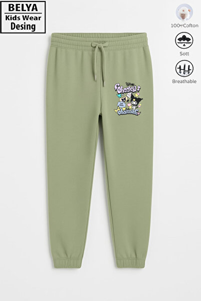 Belya Kids Wear Пълен модел 3-нишки памук с еластични крачоли Kur1 Дизайн Дет...