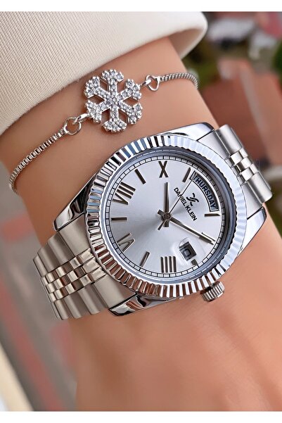 Daniel Klein Brand Original Rose Silver Color 2 Years Warranty Steel Case Wom...