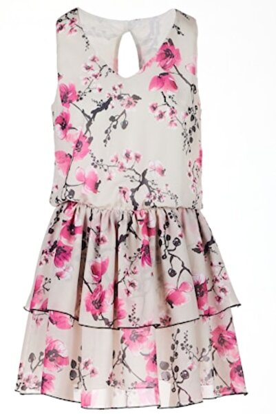 Awama Dress A501, Polyester, Pink/Beige