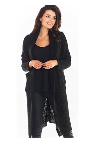 Awama Cardigan pulover pentru femei, negru, poliester, mărime universală