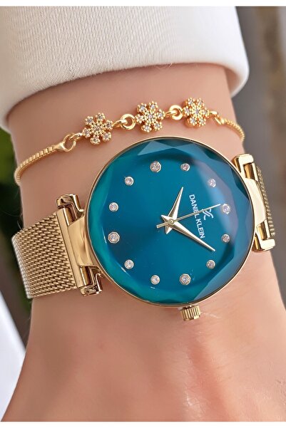 Daniel Klein Marka Orijinal Altın Renk 2 Yıl Garantili Kesme Cam Kadın Kol Sa...