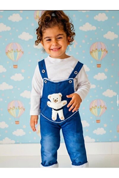 MODA Peluş kot salopet