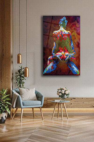 DecorAnatolia Kadın ve Erkek Soyut Figür Cam Duvar Tablosu