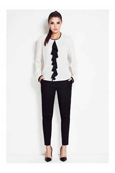 Awama Women's Shirt, S, 98% Polyester 2% Elastane, Slim Fit, Long Sleeve, Black