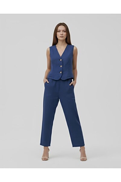 Rabiossa Women's Imported Linen Vest Suit