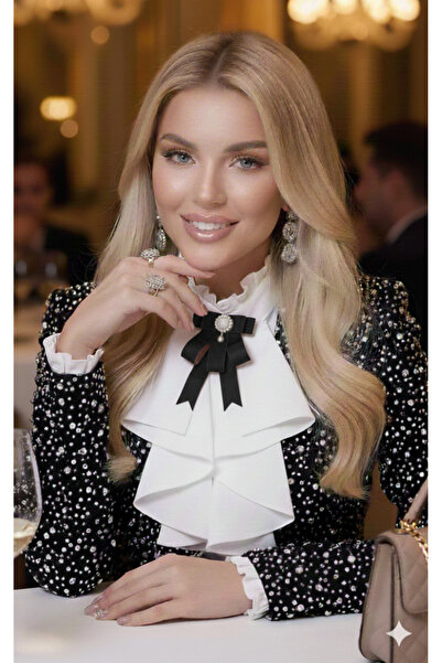 pegu baby collection SİYAH SATEN Lux Kurdele Broş Yaka Igne Okul,işhediye,çan...