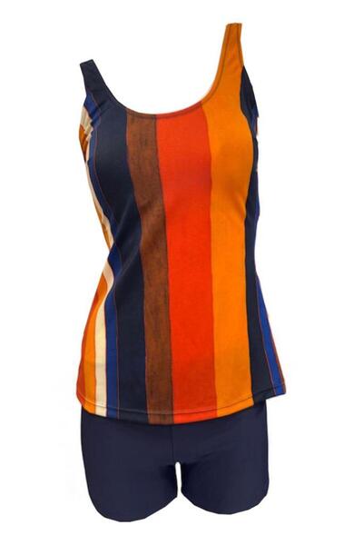 Estiva Printed Patterned Swimsuit with Shorts and Leggings