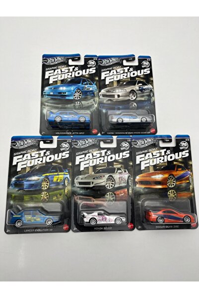 Hotwhells Hotwheels Fast & Furious Graphic Remix Serisi 5’li Set Diecast Kole...
