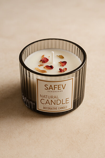 Şahane Pazar Dekoratif Kuru Çiçek Yapraklı Kokulu Mum SHN-2036