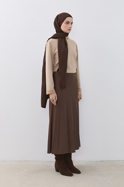 Nihan Pilise Rayon Etek Kahve