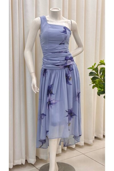 SELSAL Floral print one-shoulder dress