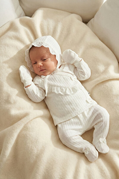 MİNİZEYN TEKSTİL طقم خروج من المستشفى مكون من 10 قطع للفتيات الرضع - 100% قطن...