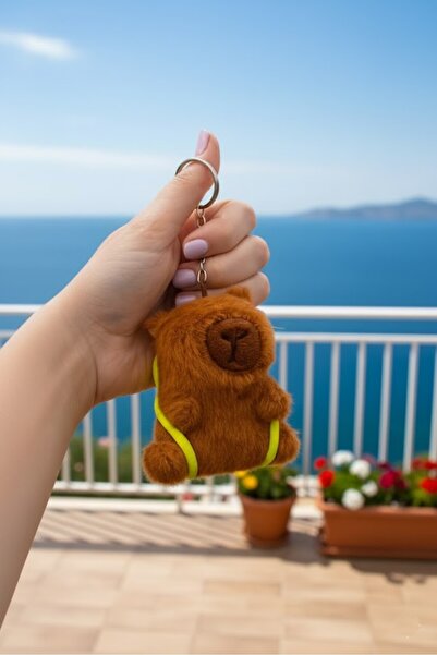 Viyalente Kapibara Peluş Yeşil Sülfat Anahtarlık/Capybara Yeşil Kaplumbağa La...