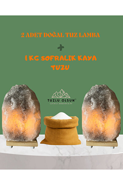 Tuzlu Olsun 2 ADET DOĞAL TUZ LAMBA 1 KG SOFRALIK KAYA TUZU SOFRANIZDAS TUZUMU...