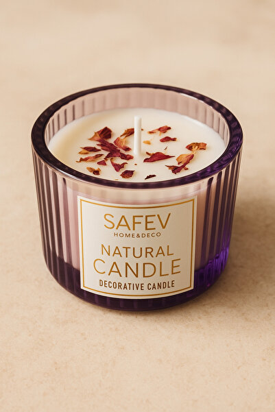 Şahane Pazar Dekoratif Kuru Çiçek Yapraklı Kokulu Mum SHN-2036