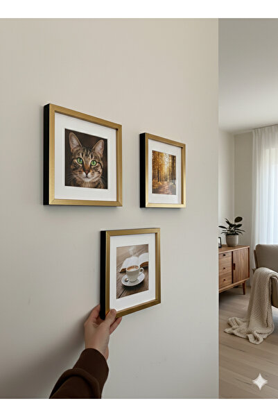 hobicehayaller Pvc Glass 20X20 cm Detachable Memory Frame! 3-Piece Frames with Adhesive Square Passport