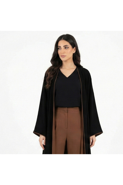 LAMHA Double-sided abaya in black and brown