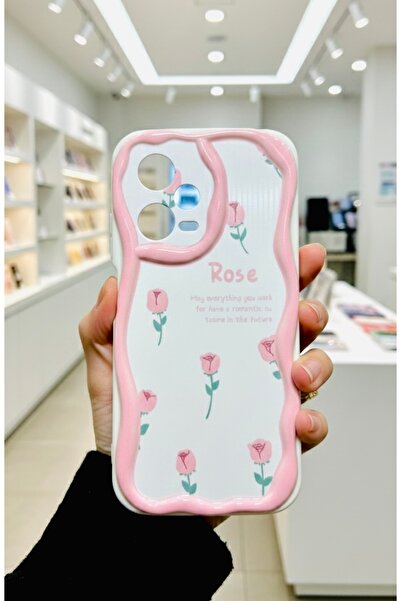 OVADA XIAOMI REDMI NOTE 12 PRO 5G Uyumlu Kamera Korumalı Dalga Kenarlı Gül Ba...