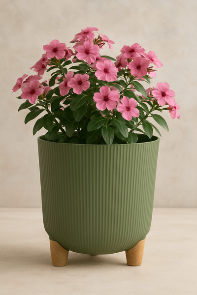 okacih Büyük Modern Stick Line Saksı Akıllı Altlıklı 30x30 Cm 25 Litre