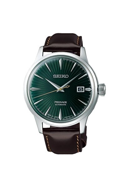 Seiko PRESAGE SRPD37 PİLSİZ OTOMATİK YEŞİL KADRAN KAHVERENGİ DERİ KORDON ERKE...