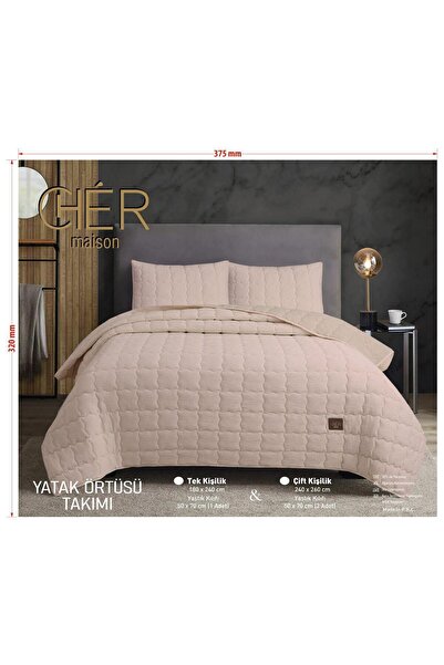 Bella Home Cuvertură de pat dublă Cher - 240x260 cm - Pvc Maro cu sac original