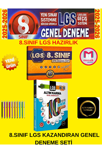 Mozaik Yayınları 2026 İntro 8.Sınıf Tüm Dersler 7 li Genel Deneme+Altın Karma...
