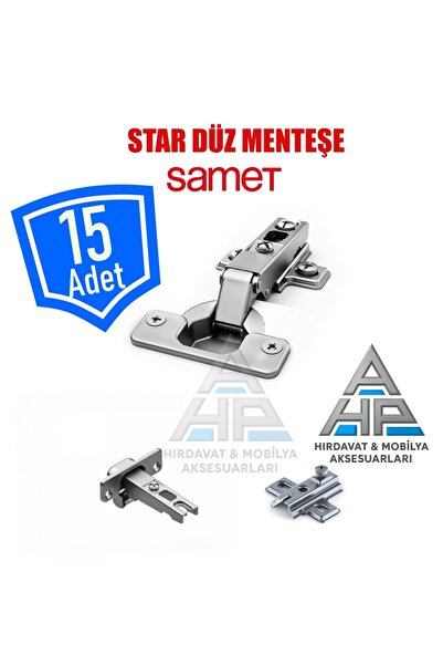 SAMET Star Düz Dolap Kapak Menteşesi 15 Adet