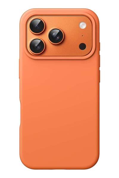 Generic غطاء حماية خلفي من السيليكون مقاوم للصدمات، متوافق مع آيفون 17 برو، برتقالي
