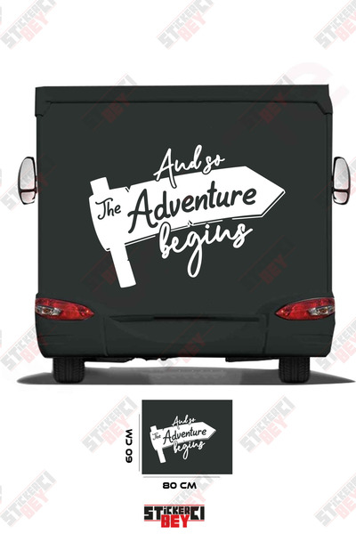 STİCKERCI BEY ملصق مركبات التخييم بتصميم ملصق الطريق المكتوب عليه 'المغامرة' ...