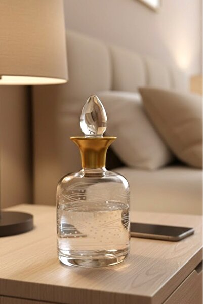 Tiesa Home Cam Yaldızlı El İmalatı 1 Litre Su Viski Şişesi Başucu Sürahisi m7