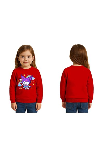 SEDİRLİ Унисекс детска блуза с принт Kuromi, 3-нишка Sherpa