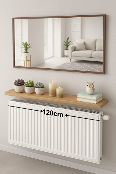 MZ Ahşap Çam Rengi Petek Üstü Raf 120 cm