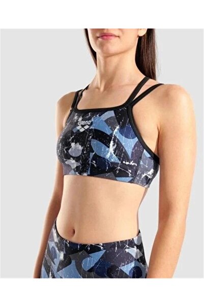 ARENA Women's Bra Top/Black-Navy Multi-Black Navy Multi Black Women's Single Top