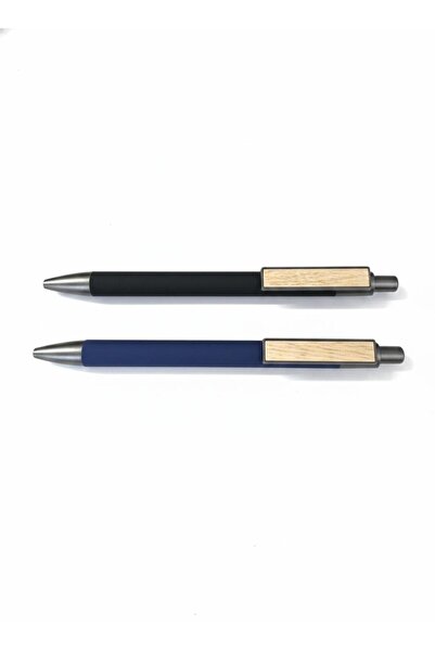 REX 2 pens, one blue and one black, with wooden nibs; ink color blue. 69765