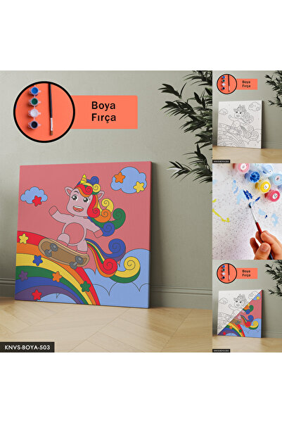 Evinemoda Set za slikanje na platnu sa duginim bojama i jednorogom uključuje ...